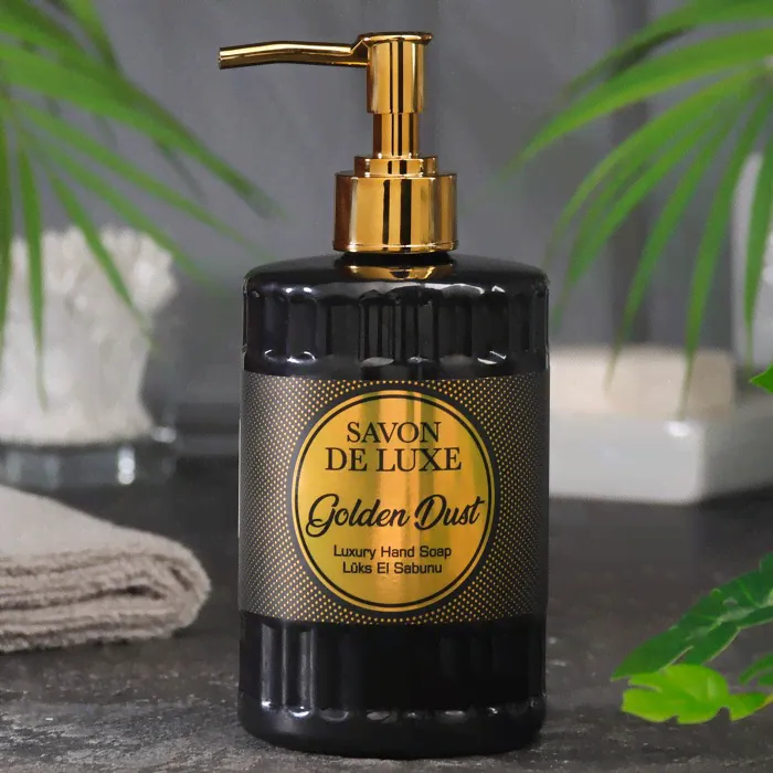 Жидкое люксовое мыло для рук "Savon De Luxe" золотая пыль, 500 мл