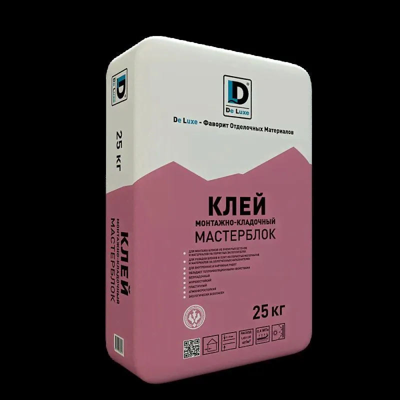 Монтажно-кладочный клей De Luxe МАСТЕРБЛОК