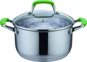 Кастрюля Bekker "De Luxe" с крышкой, 2,7 л. BK-1740, цвет стальной, светло-зеленый (арт. BK-1740)