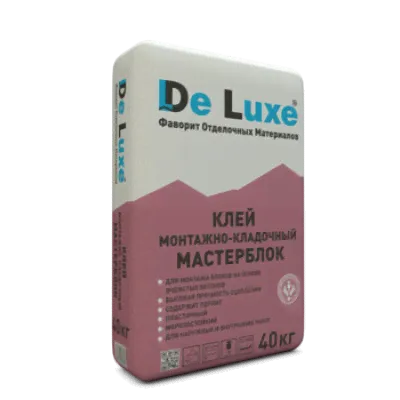 Клей монтажный для блоков "Мастерблок" De Luxe, 25 кг-0